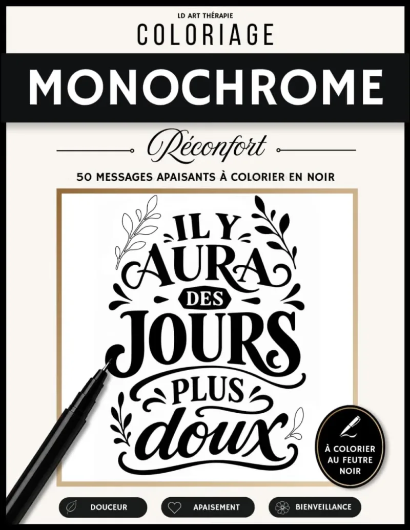 Couverture du livre Coloriage Monochrome Réconfort